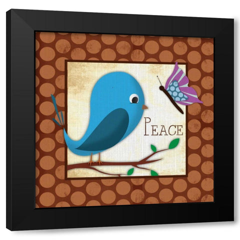 Peace Black Modern Wood Framed Art Print by Grey, Jace