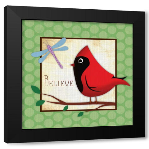 Believe Black Modern Wood Framed Art Print with Double Matting by Grey, Jace