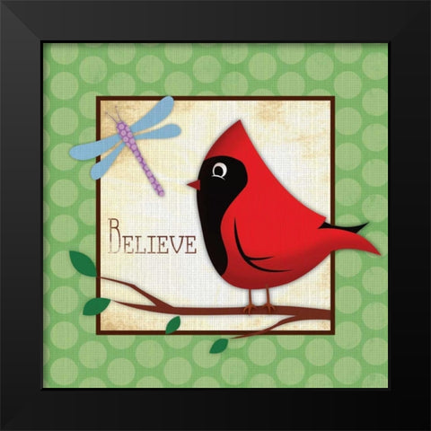 Believe Black Modern Wood Framed Art Print by Grey, Jace