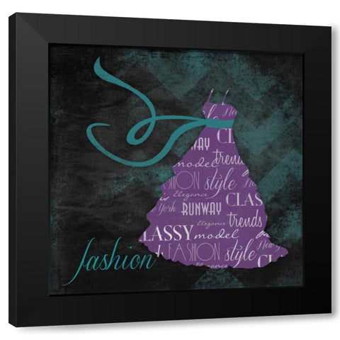 Fashion Black Modern Wood Framed Art Print with Double Matting by Grey, Jace