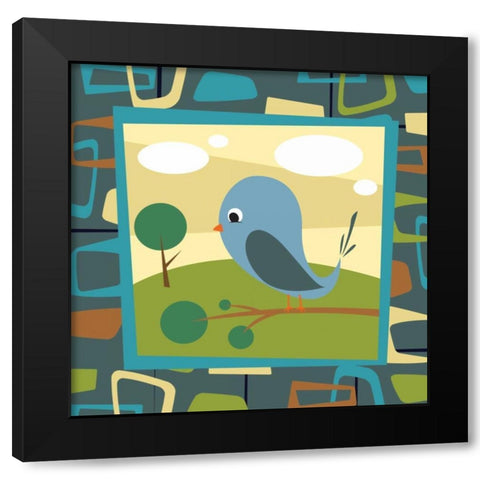 Bird Black Modern Wood Framed Art Print with Double Matting by Grey, Jace