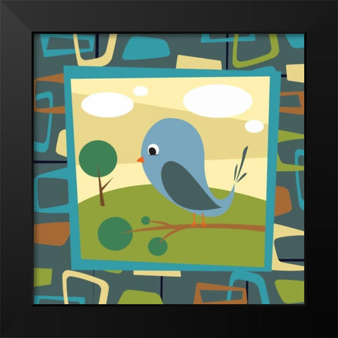 Bird Black Modern Wood Framed Art Print by Grey, Jace
