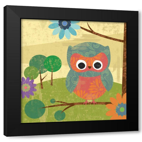 Owl mate Black Modern Wood Framed Art Print by Grey, Jace