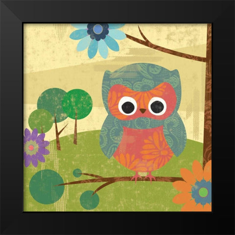Owl mate Black Modern Wood Framed Art Print by Grey, Jace