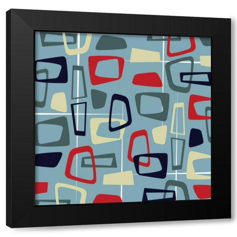 Pattern1 Black Modern Wood Framed Art Print by Grey, Jace