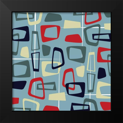 Pattern1 Black Modern Wood Framed Art Print by Grey, Jace