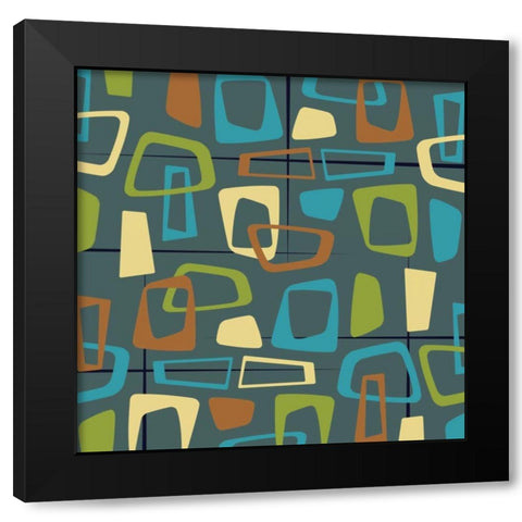 Pattern 2 Black Modern Wood Framed Art Print by Grey, Jace