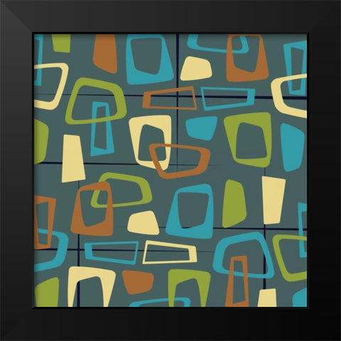 Pattern 2 Black Modern Wood Framed Art Print by Grey, Jace