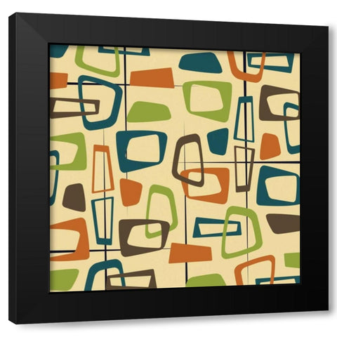 Pattern 3 Black Modern Wood Framed Art Print with Double Matting by Grey, Jace