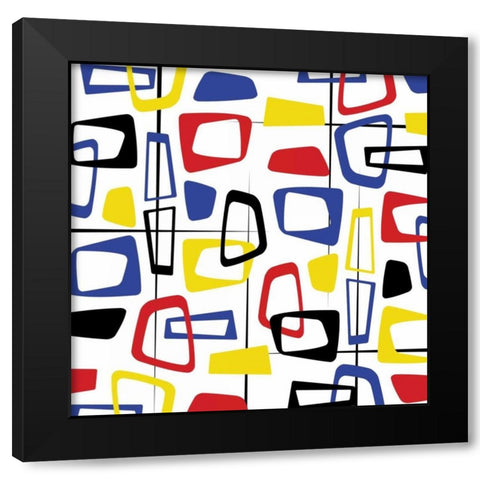 Pattern Black Modern Wood Framed Art Print by Grey, Jace