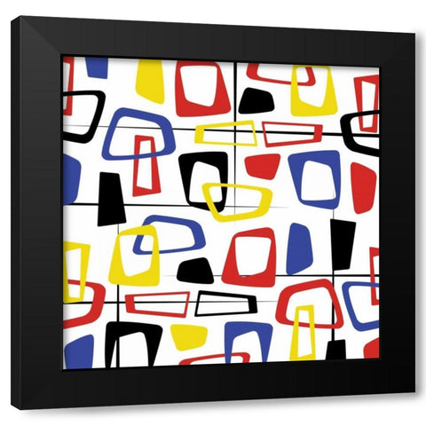 Pattern Black Modern Wood Framed Art Print by Grey, Jace
