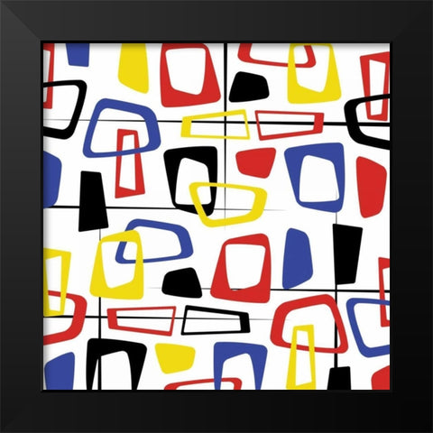 Pattern Black Modern Wood Framed Art Print by Grey, Jace