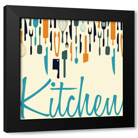Kitchen Black Modern Wood Framed Art Print with Double Matting by Grey, Jace