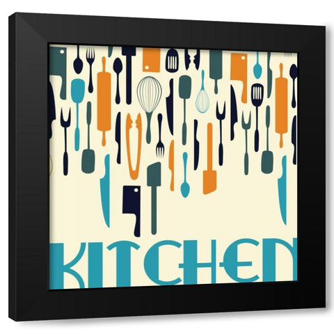 Kitchen Black Modern Wood Framed Art Print by Grey, Jace