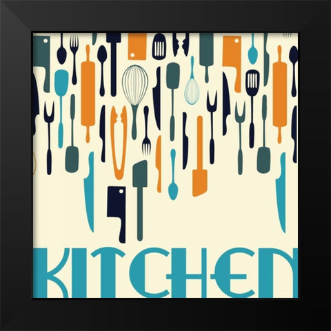 Kitchen Black Modern Wood Framed Art Print by Grey, Jace
