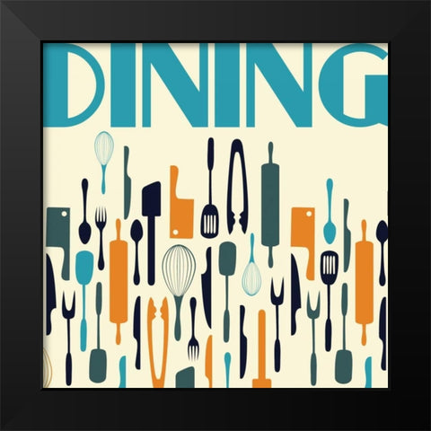 Dining Black Modern Wood Framed Art Print by Grey, Jace
