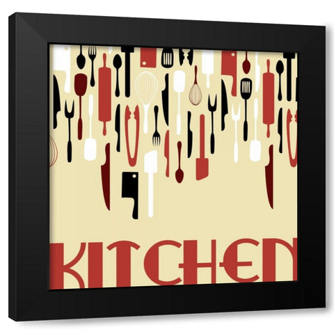 Kitchen Black Modern Wood Framed Art Print by Grey, Jace