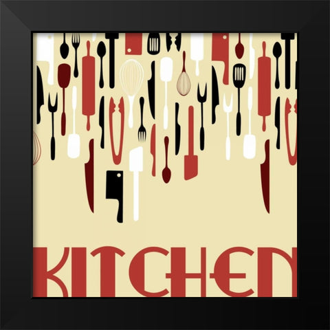 Kitchen Black Modern Wood Framed Art Print by Grey, Jace