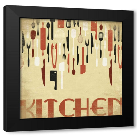 Kitchen Black Modern Wood Framed Art Print by Grey, Jace