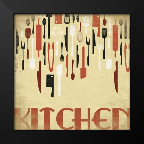 Kitchen Black Modern Wood Framed Art Print by Grey, Jace