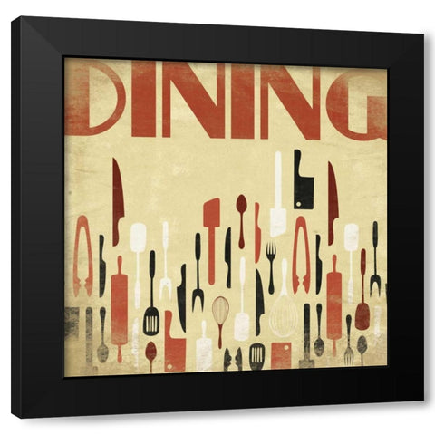 Dining Black Modern Wood Framed Art Print by Grey, Jace