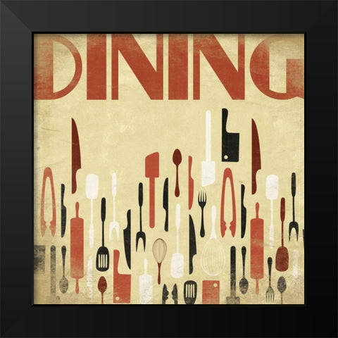 Dining Black Modern Wood Framed Art Print by Grey, Jace