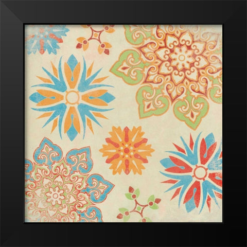 Suzani1 Black Modern Wood Framed Art Print by Grey, Jace
