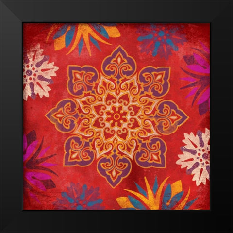 Suzani 3 Black Modern Wood Framed Art Print by Grey, Jace