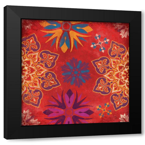 Suzani 4 Black Modern Wood Framed Art Print by Grey, Jace