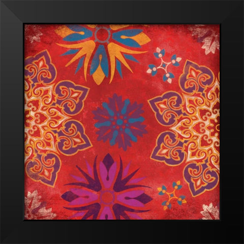 Suzani 4 Black Modern Wood Framed Art Print by Grey, Jace