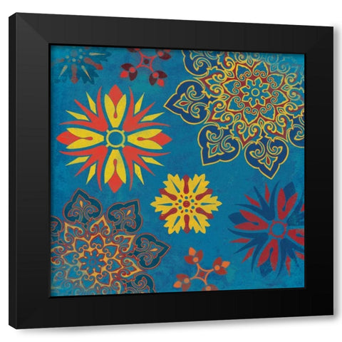 Suzani 5 Black Modern Wood Framed Art Print by Grey, Jace
