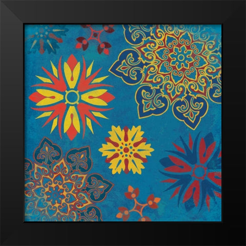 Suzani 5 Black Modern Wood Framed Art Print by Grey, Jace