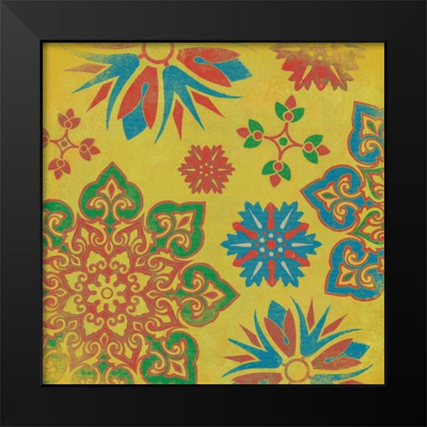 Suzani 6 Black Modern Wood Framed Art Print by Grey, Jace
