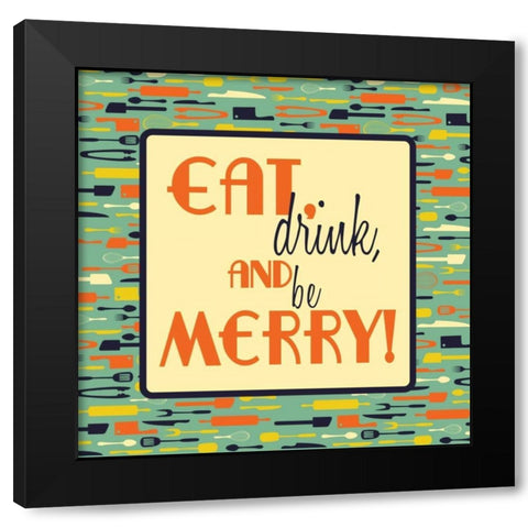 Eat Black Modern Wood Framed Art Print by Grey, Jace