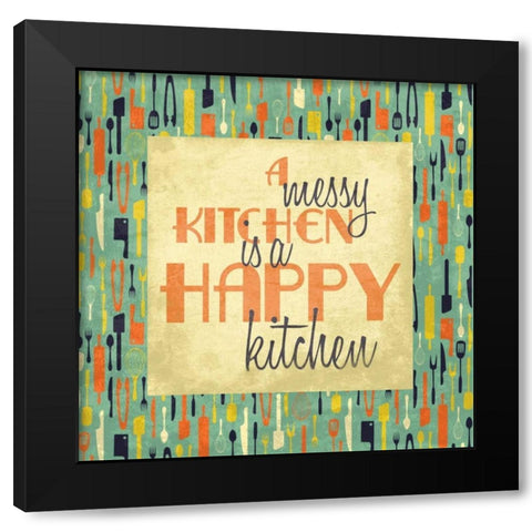 Happy kitchen Black Modern Wood Framed Art Print by Grey, Jace