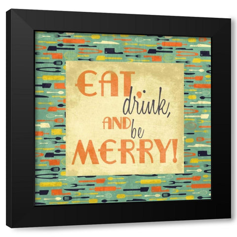 Eat Black Modern Wood Framed Art Print by Grey, Jace