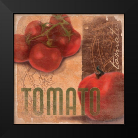 Tomato Black Modern Wood Framed Art Print by Grey, Jace