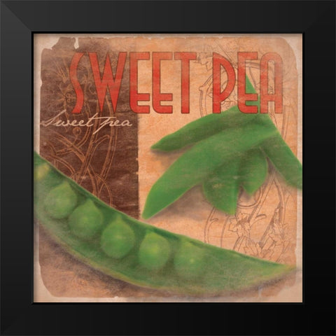 Sweet Pea Black Modern Wood Framed Art Print by Grey, Jace