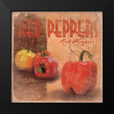 Peppers Black Modern Wood Framed Art Print by Grey, Jace