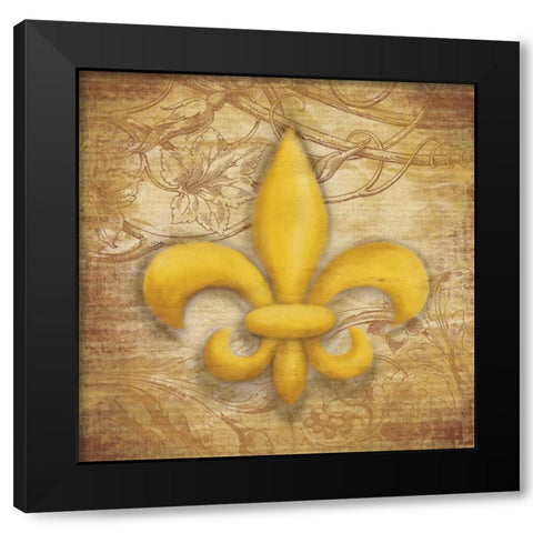 Fleur De Lis Black Modern Wood Framed Art Print by Grey, Jace