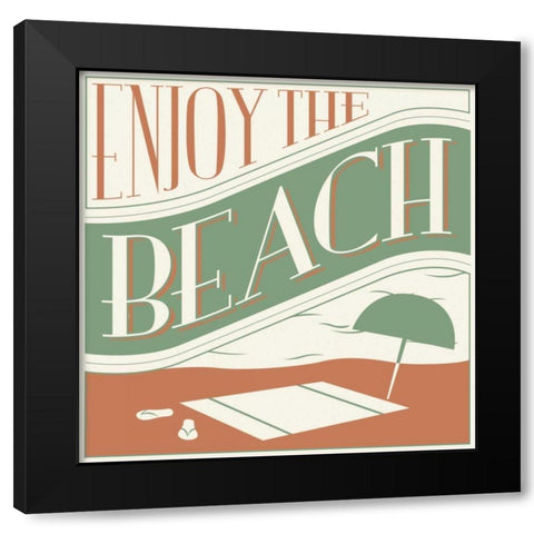 Enjoy the beach Black Modern Wood Framed Art Print with Double Matting by Grey, Jace