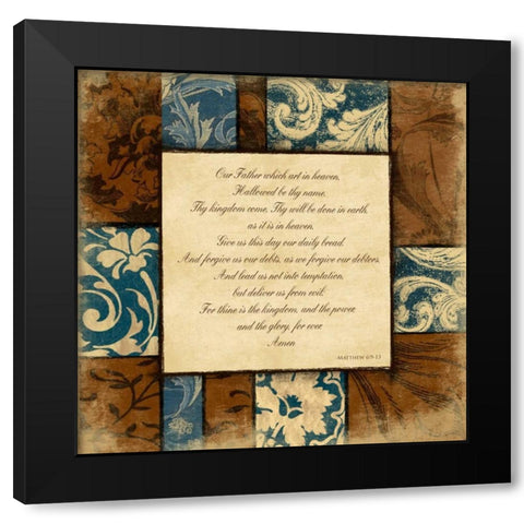 Lords Prayer Black Modern Wood Framed Art Print by Grey, Jace