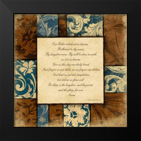 Lords Prayer Black Modern Wood Framed Art Print by Grey, Jace