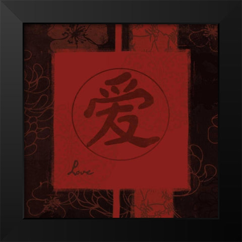 Love Black Modern Wood Framed Art Print by Grey, Jace