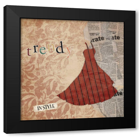 Trendy Black Modern Wood Framed Art Print by Grey, Jace