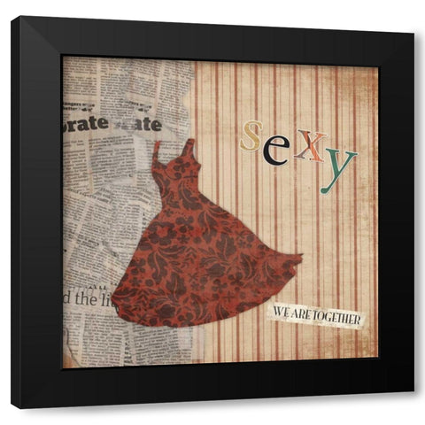Sexy Black Modern Wood Framed Art Print by Grey, Jace
