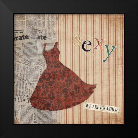 Sexy Black Modern Wood Framed Art Print by Grey, Jace