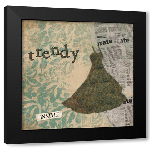 Trendy Black Modern Wood Framed Art Print with Double Matting by Grey, Jace
