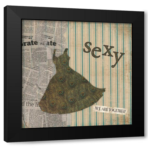 Sexy Black Modern Wood Framed Art Print with Double Matting by Grey, Jace