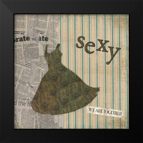 Sexy Black Modern Wood Framed Art Print by Grey, Jace